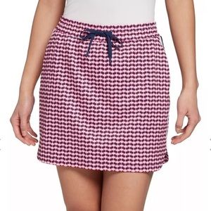 Lady Hagen Womens XS Off To The Races 16" Side Rib Skort Retro Geo Cherry Red‎